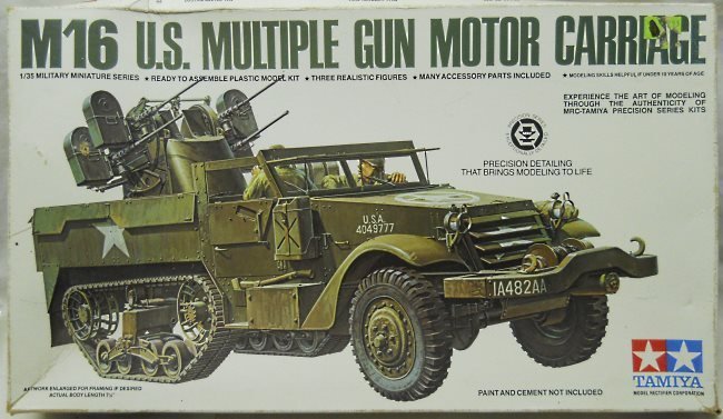 Tamiya 1/35 M16 Multiple Gun Motor Carriage - With 3 Figures, MM181A plastic model kit